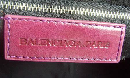 Balenciaga 084828 Purple Red Motorcycle Lambskin Fashion Handbag - Click Image to Close