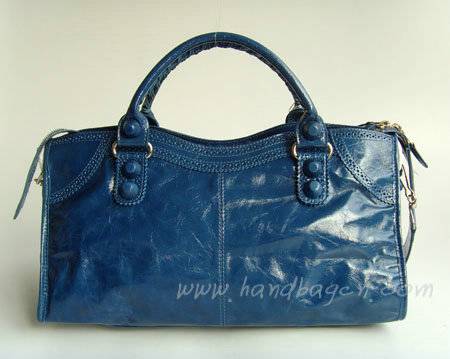 Balenciaga 084828 Royal Blue Motorcycle Fashion Handbag