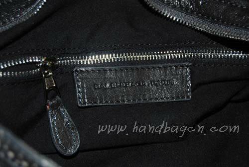 Balenciaga 084832 Dark Grey Lambskin Arena Giant Covered City Medium Leather Handbag - Click Image to Close