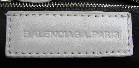 Balenciaga 084832 Grayish White Motorcycle City Tote Bag