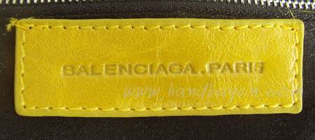 Balenciaga 084832 Lemon Yellow Motorcycle City Tote Bag