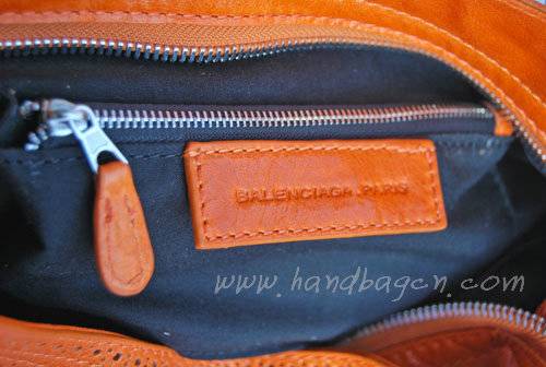 Balenciaga 084832 Orange Motorcycle City Tote Bag - Click Image to Close