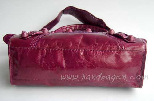 Balenciaga 084832 Purple Red Motorcycle City Tote Bag
