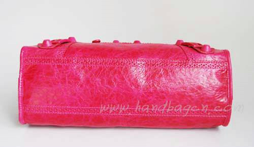 Balenciaga 084832 Pink Red Lambskin Arena Giant Covered City Medium Handbag