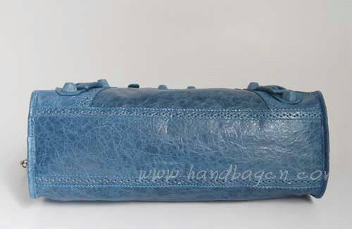 Balenciaga 084832 Royal Blue Lambskin Arena Giant Covered City Medium Leather Handbag
