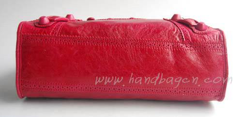 Balenciaga 084832 Red Lambskin Arena Giant Covered City Medium Leather Handbag - Click Image to Close