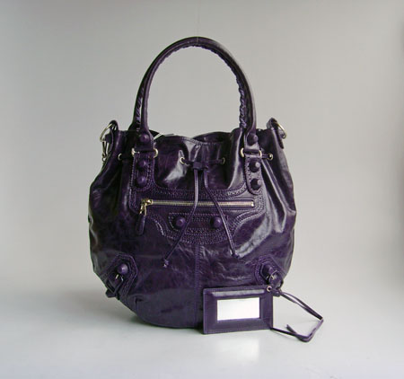 Balenciaga 084838 Aubergine Fall-Winter Leather Bag - Click Image to Close