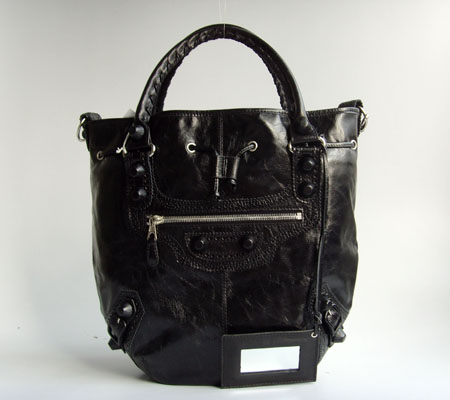 Balenciaga 084838 Black Fall-Winter Leather Bag - Click Image to Close