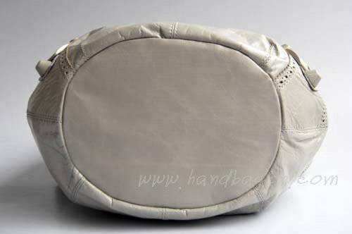 Balenciaga 084838 Grayish White Fall-Winter Leather Bag