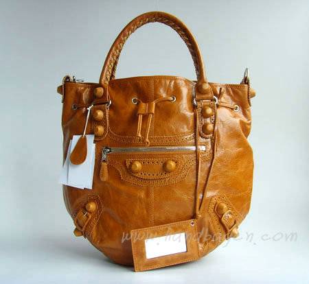Balenciaga 084838 Tan Fall-Winter Leather Bag