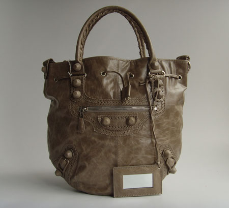 Balenciaga 084838 Silver Grey Fall-Winter Leather Bag