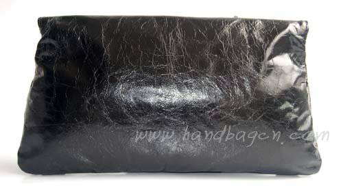 Balenciaga 084857 Black Giant City Whipstitch Clutch Leather Handbag