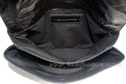 Balenciaga 084857 Black Giant City Whipstitch Clutch Leather Handbag