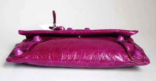 Balenciaga 084857 Purple Giant City Whipstitch Clutch Leather Bag - Click Image to Close