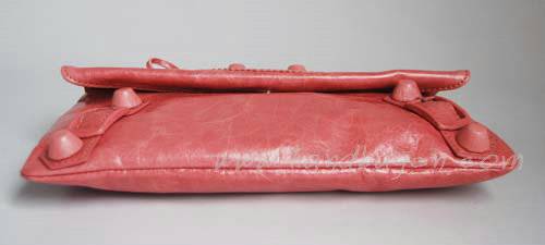 Balenciaga 084857 Pink Giant City Whipstitch Clutch Leather Handbag