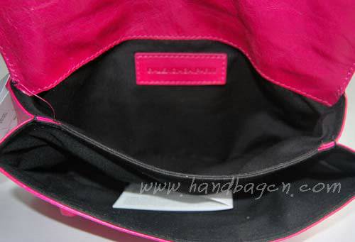 Balenciaga 084857 Pink Red Giant City Whipstitch Clutch Leather Bag
