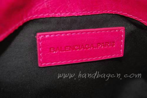 Balenciaga 084857 Pink Red Giant City Whipstitch Clutch Leather Bag - Click Image to Close