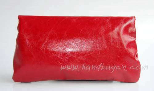 Balenciaga 084857 Red Giant City Whipstitch Clutch Leather Handbag