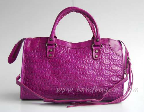 Balenciaga 084932 Light Purple Motorcycle City Medium Lambskin Leather Handbag