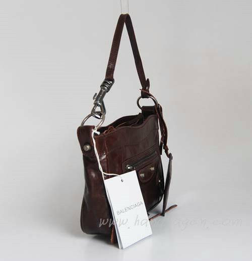 Balenciaga 084980 Coffee Tempest Leather Mini Shoulder Bag