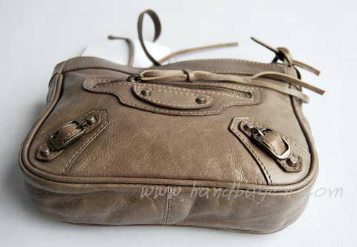 Balenciaga 084980 Grey Tempest Leather Mini Shoulder Bag