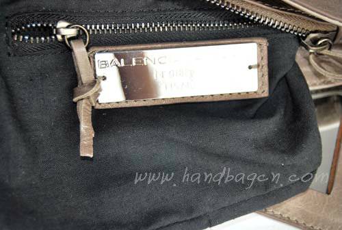 Balenciaga 084980 Grey Tempest Leather Mini Shoulder Bag