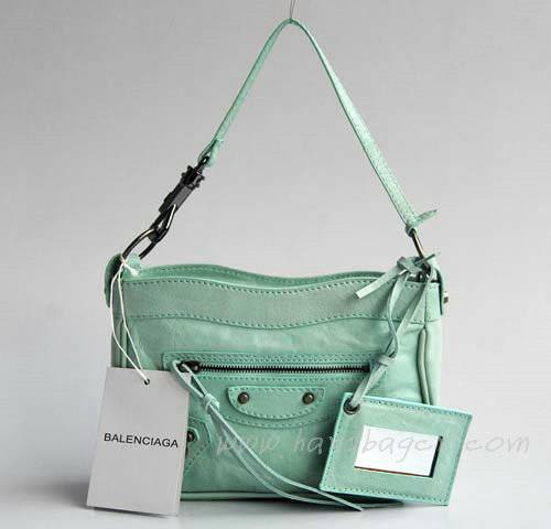 Balenciaga 084980 Green Tempest Leather Mini Shoulder Bag