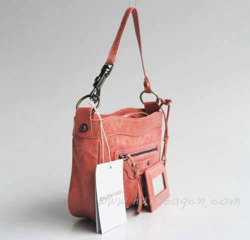 Balenciaga 084980 Pink Tempest Leather Mini Shoulder Bag