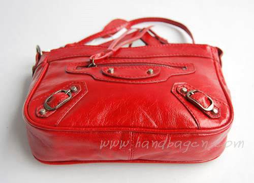Balenciaga 084980 Red Tempest Leather Mini Shoulder Bag