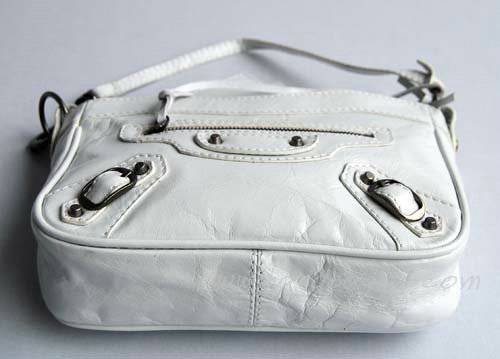 Balenciaga 084980 White Tempest Leather Mini Shoulder Leather Bag - Click Image to Close