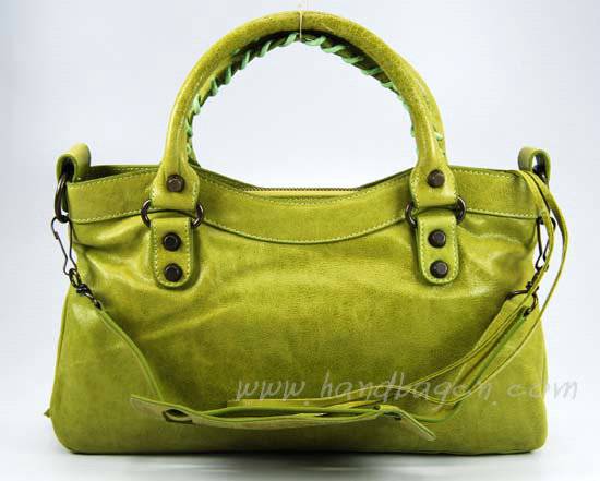 Balenciaga 103208 Light Green Arena First Classic Leather Bag