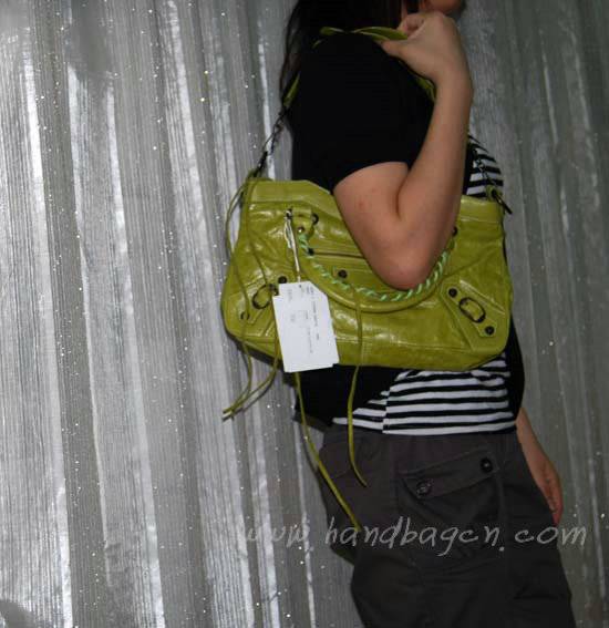 Balenciaga 103208 Light Green Arena First Classic Leather Bag