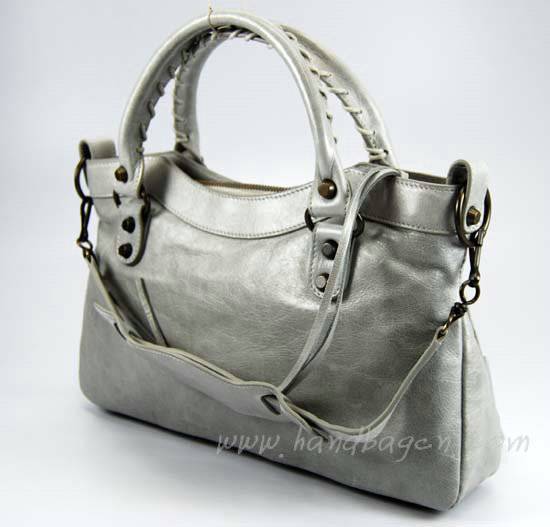 Balenciaga 103208 Light Grey Arena First Classic Leather Bag