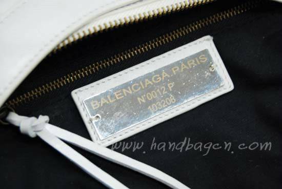 Balenciaga 103208 White Arena First Classic Leather Bag - Click Image to Close