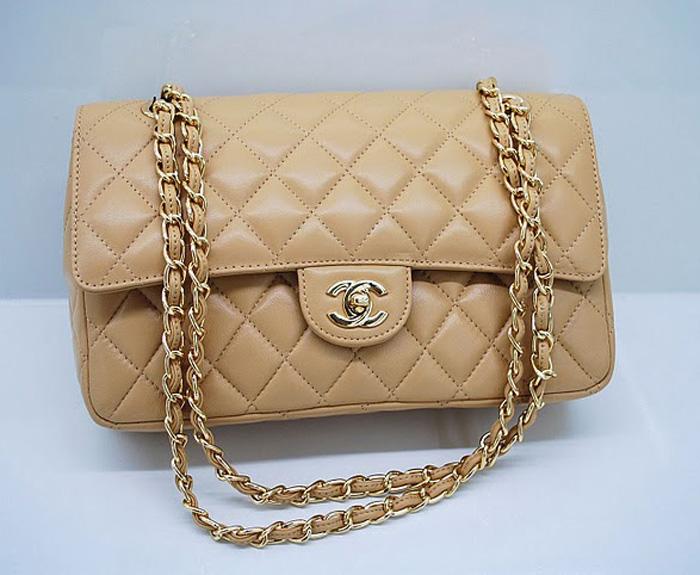 Chanel 1112 Classic 2.55 Replica Handbag Apricot Lambskin Leather With Gold Hardware - Click Image to Close