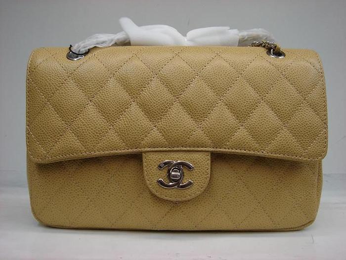Chanel 1112 Classic 2.55 Replica Handbag Apricot Genuine Cowhide Leather With Silver Hardware
