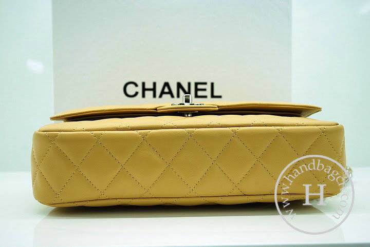 Chanel 1112 Classic 2.55 Replica Handbag Apricot Lambskin Leather With Silver Hardware