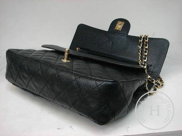 Chanel 1112 Classic 2.55 Replica Handbag Black Genuine Cowhide Leather With Gold Hardwar - Click Image to Close