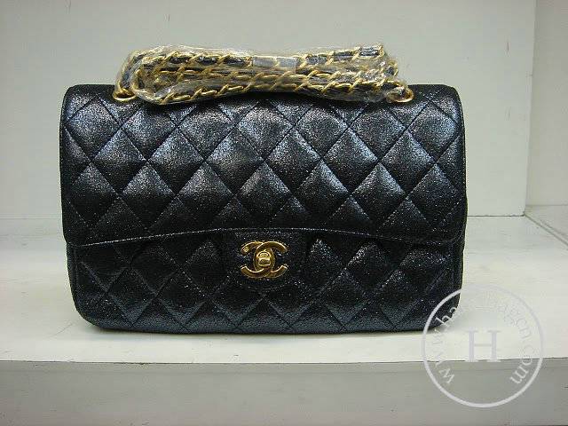 Chanel 1112 Classic 2.55 Replica Handbag Blue Genuine Leather With Gold Hardware