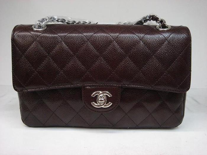 Chanel 1112 Classic 2.55 Replica Handbag Coffee Genuine Cowhide Leather With Silver Hardware