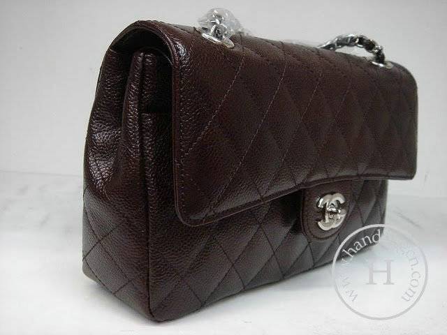Chanel 1112 Classic 2.55 Replica Handbag Coffee Genuine Cowhide Leather With Silver Hardware