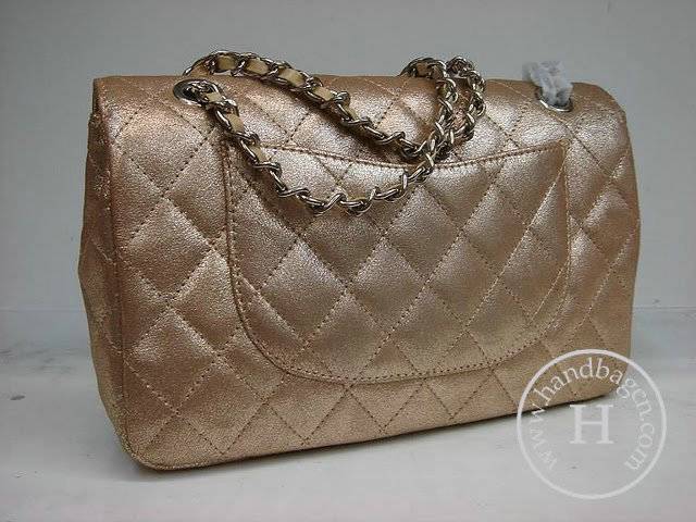 Chanel 1112 Classic 2.55 Replica Handbag Gold Genuine Leather With Gold Hardware - Click Image to Close