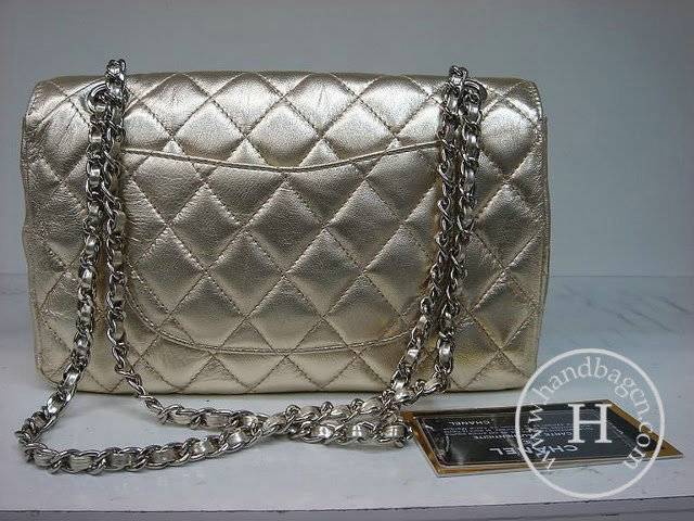 Chanel 1112 Classic 2.55 Replica Handbag Gold Lambskin Leather With Silver Hardware