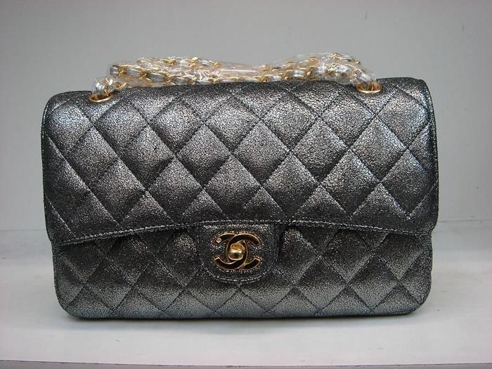 Chanel 1112 Classic 2.55 replica handbag grey genuine leather with Gold Hardware - Click Image to Close