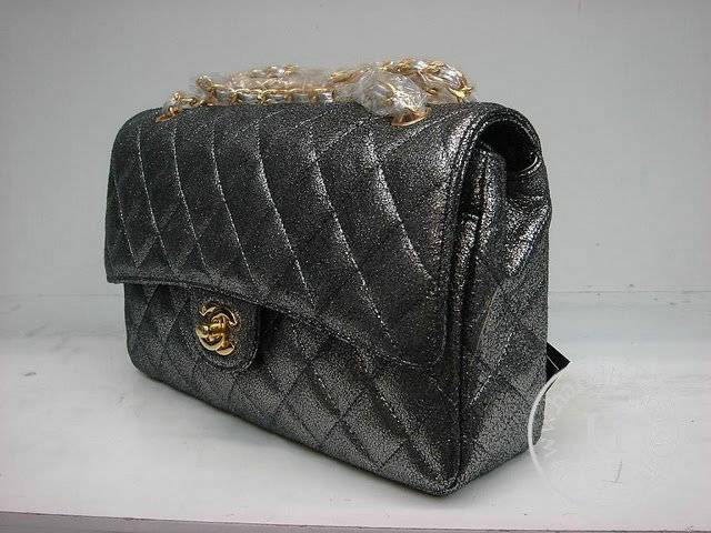 Chanel 1112 Classic 2.55 replica handbag grey genuine leather with Gold Hardware - Click Image to Close