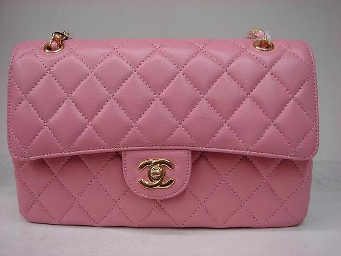 Chanel 1112 Classic 2.55 Replica Handbag Pink Lambskin Leather With Gold Hardware - Click Image to Close