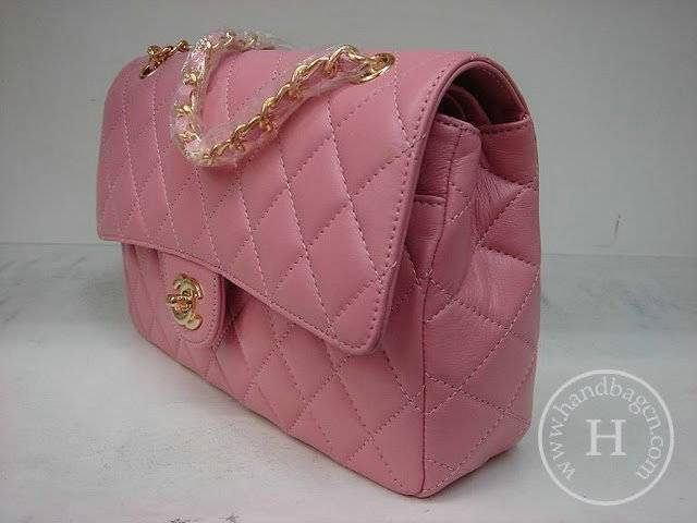 Chanel 1112 Classic 2.55 Replica Handbag Pink Lambskin Leather With Gold Hardware - Click Image to Close