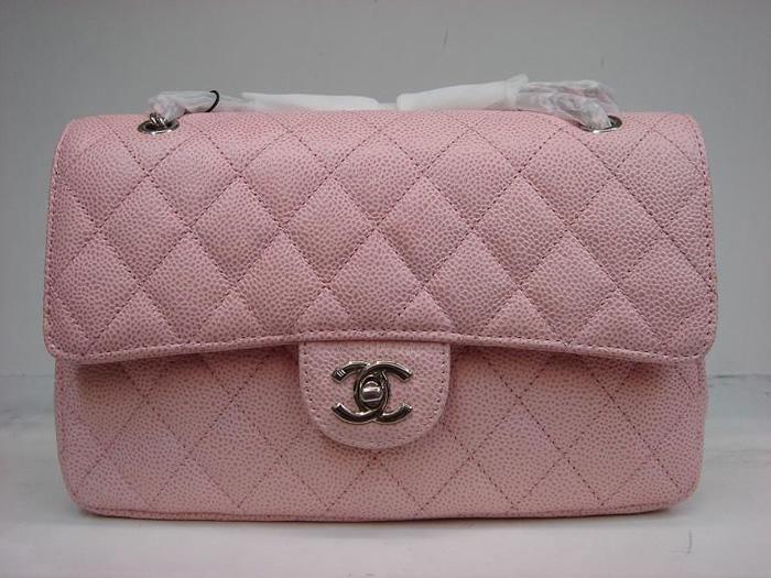 Chanel 1112 Classic 2.55 Replica Handbag Pink Genuine Cowhide Leather With Silver Hardware