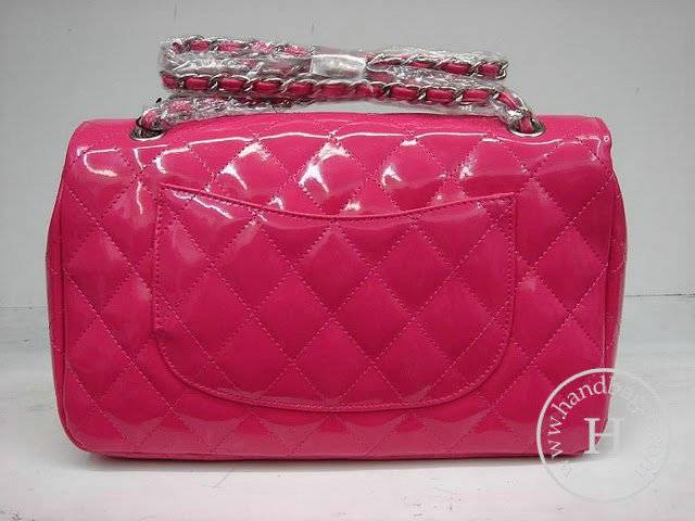 Chanel 1112 Classic 2.55 Replica Handbag Pink Patent Leather With Silver Hardware - Click Image to Close