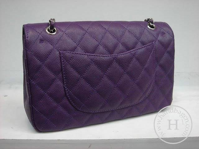 Chanel 1112 Classic 2.55 Replica Handbag Purple Genuine Cowhide Leather With Silver Hardware - Click Image to Close